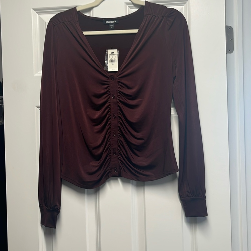 BRAND NEW W/TAGS SIZE XS Express Shirt in Plum